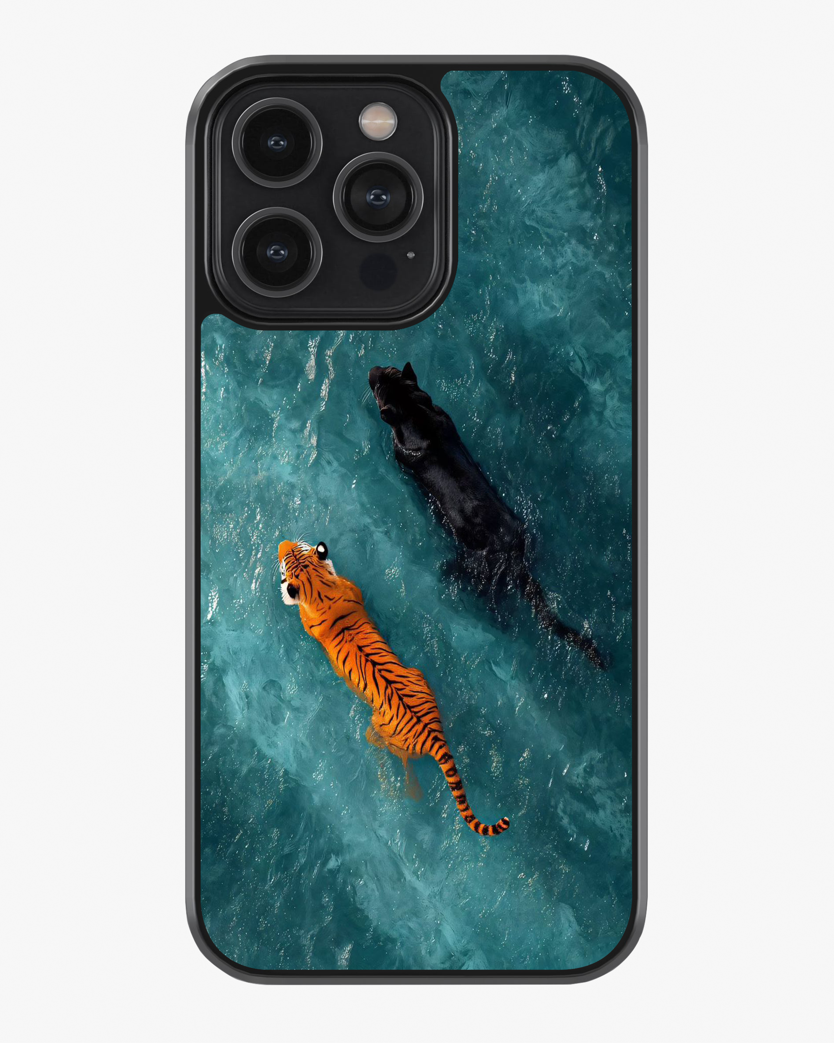 Wild Duo Swim – Tiger and Panther Premium Phone Cover Glass Case