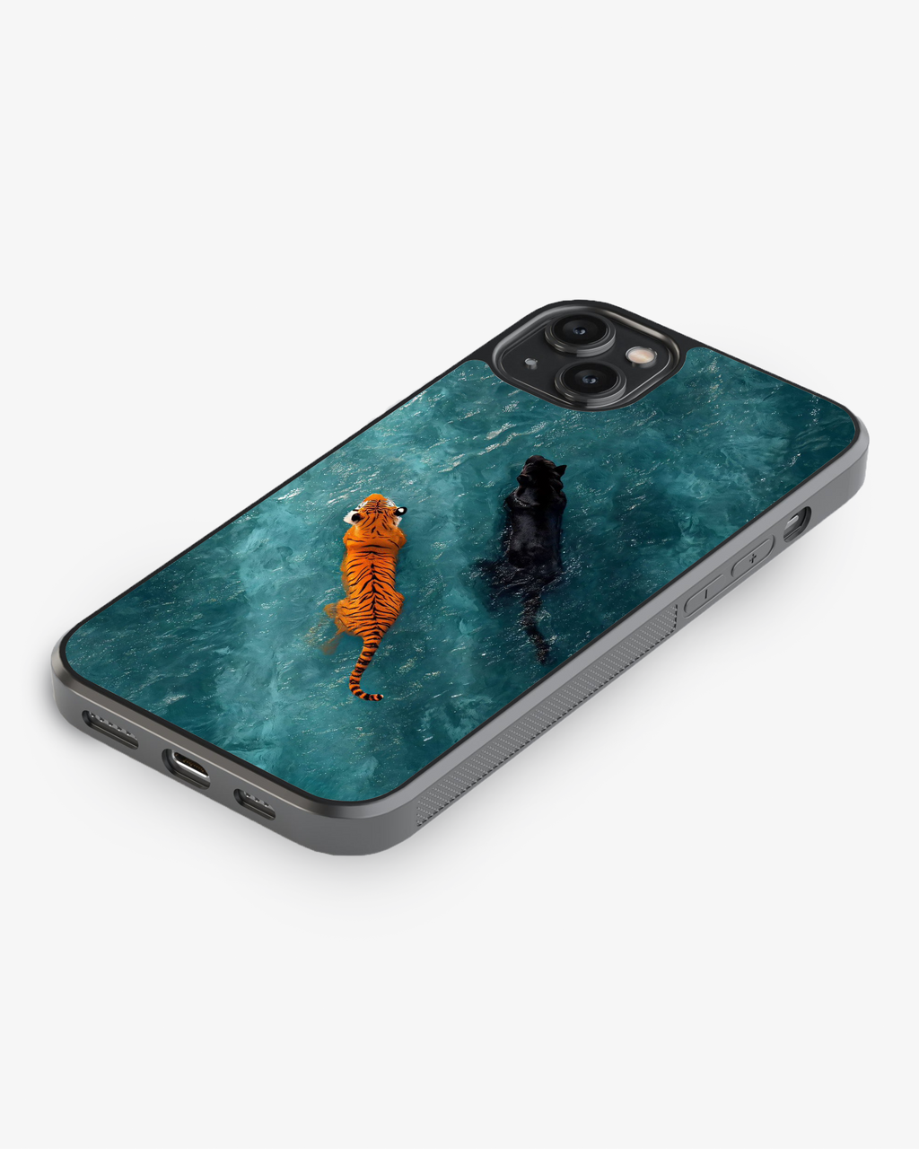 Wild Duo Swim – Tiger and Panther Premium Phone Cover Glass Case