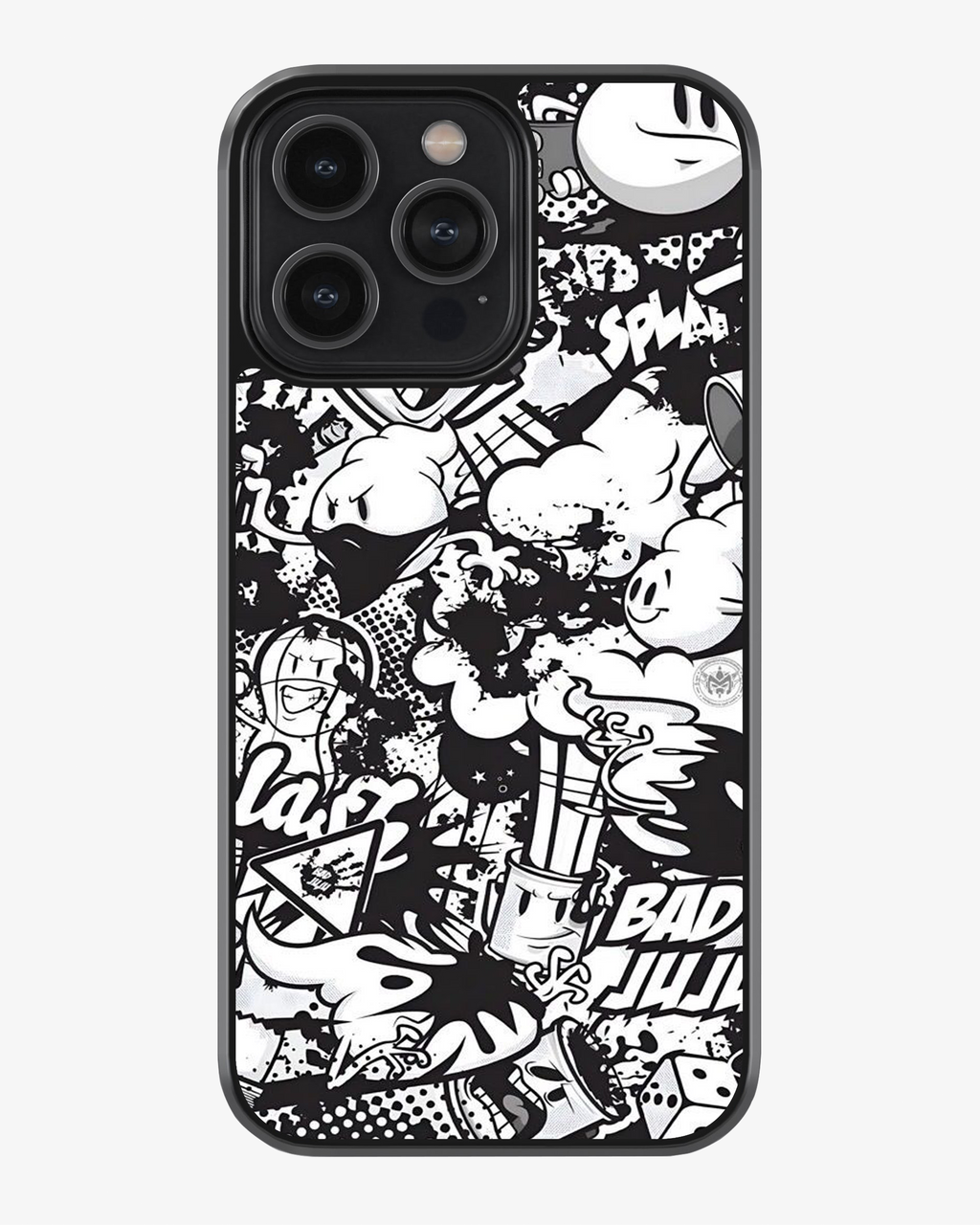 Monochrome Chaos – Urban Graffiti Cartoon Premium Phone Cover Glass Case