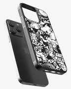 Monochrome Chaos – Urban Graffiti Cartoon Premium Phone Cover Glass Case