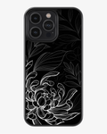 Midnight Bloom – Black & White Minimal Floral Premium Phone Cover Glass Case