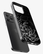 Midnight Bloom – Black & White Minimal Floral Premium Phone Cover Glass Case