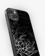Midnight Bloom – Black & White Minimal Floral Premium Phone Cover Glass Case