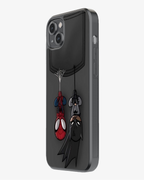 Pocket Heroes – Spider-Man & Batman Hanging Design Premium Phone Cover Glass Case
