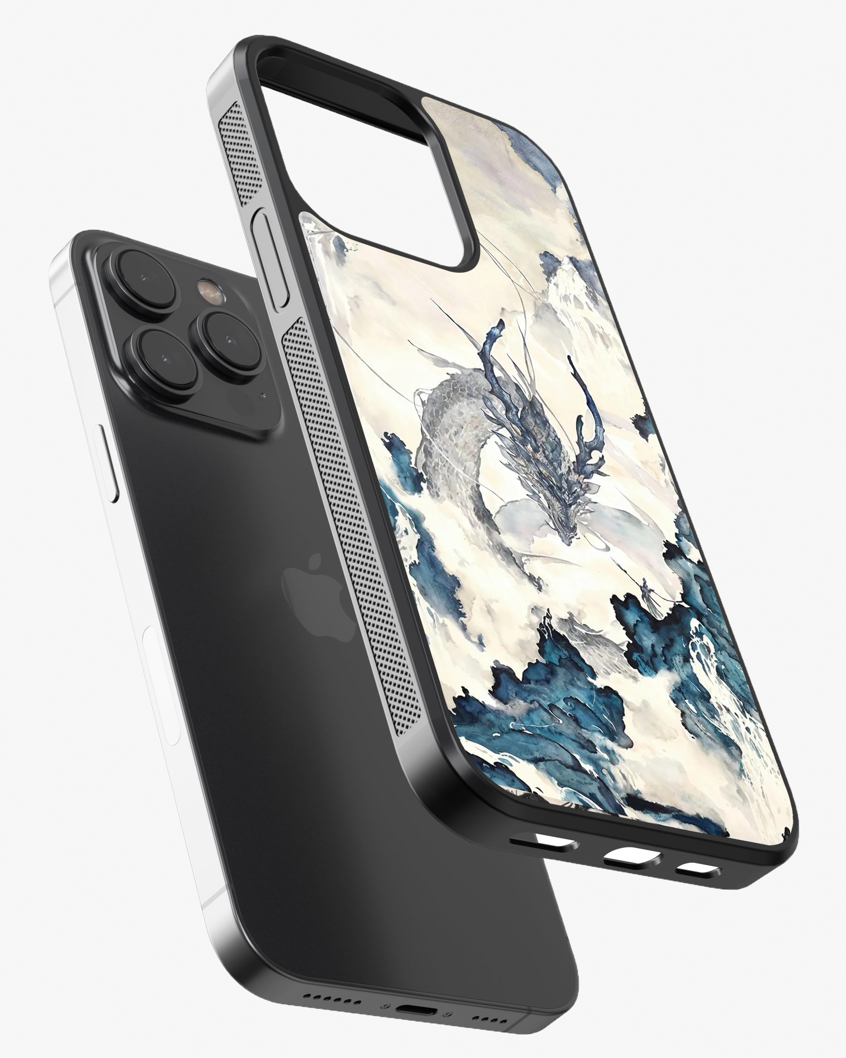 Celestial Dragon in Clouds – Watercolor Fantasy Art Premium Phone Cover Glass Case