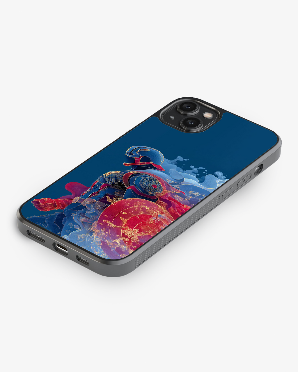 Blue Warrior Shield Style Edition Phone Cover Glass Case