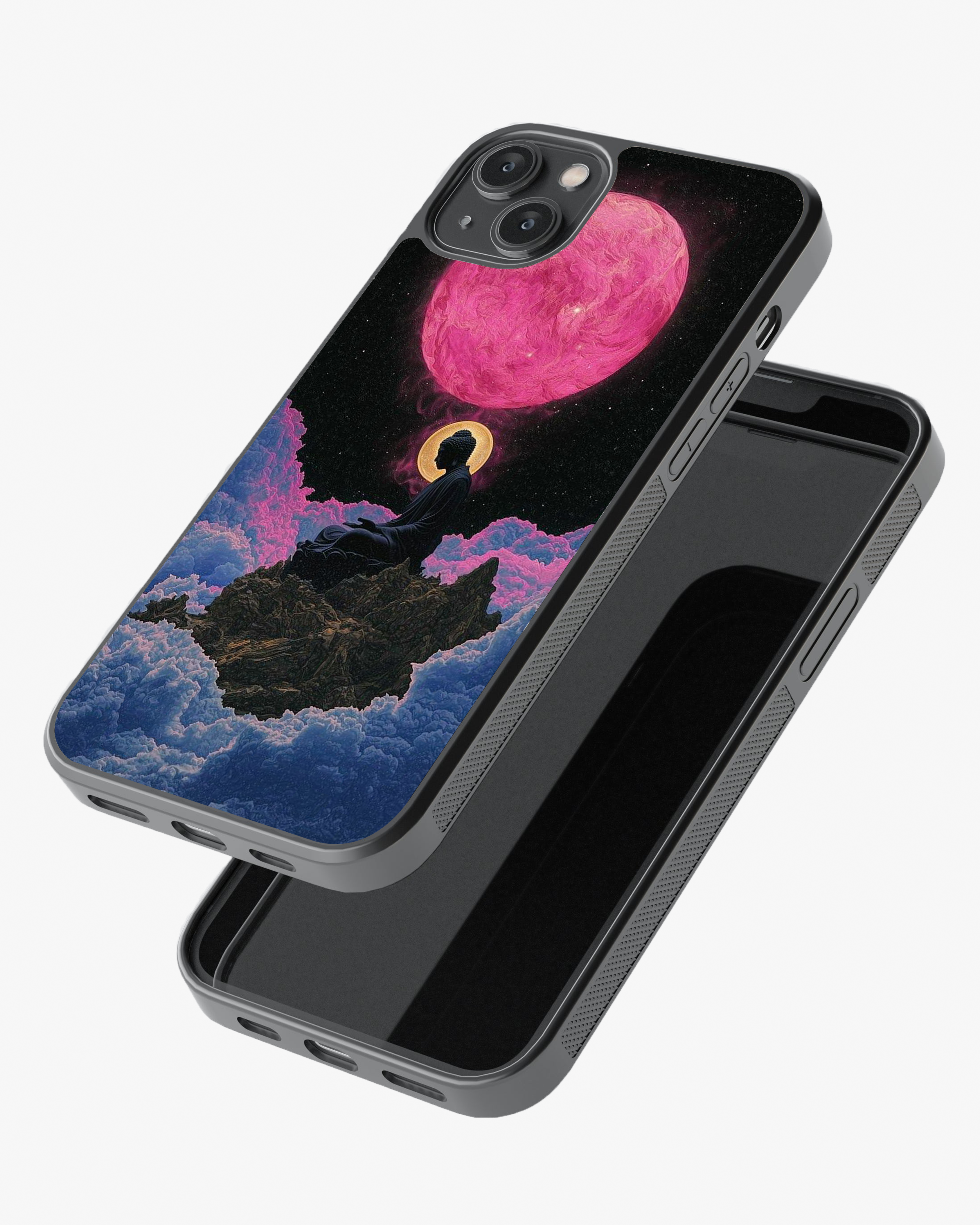 Cosmic Buddha Meditation Phone Cover Glass Case