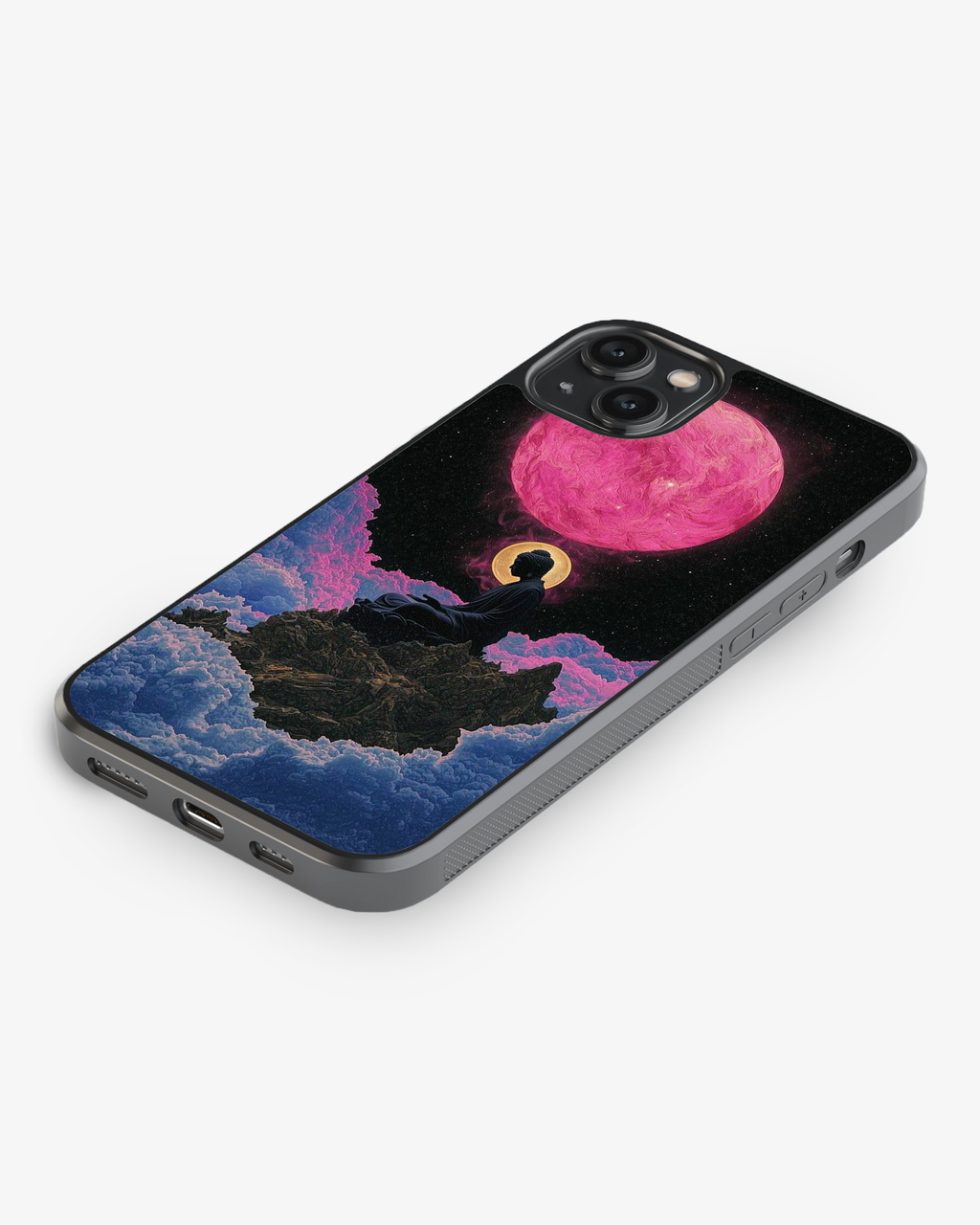 Cosmic Buddha Meditation Phone Cover Glass Case
