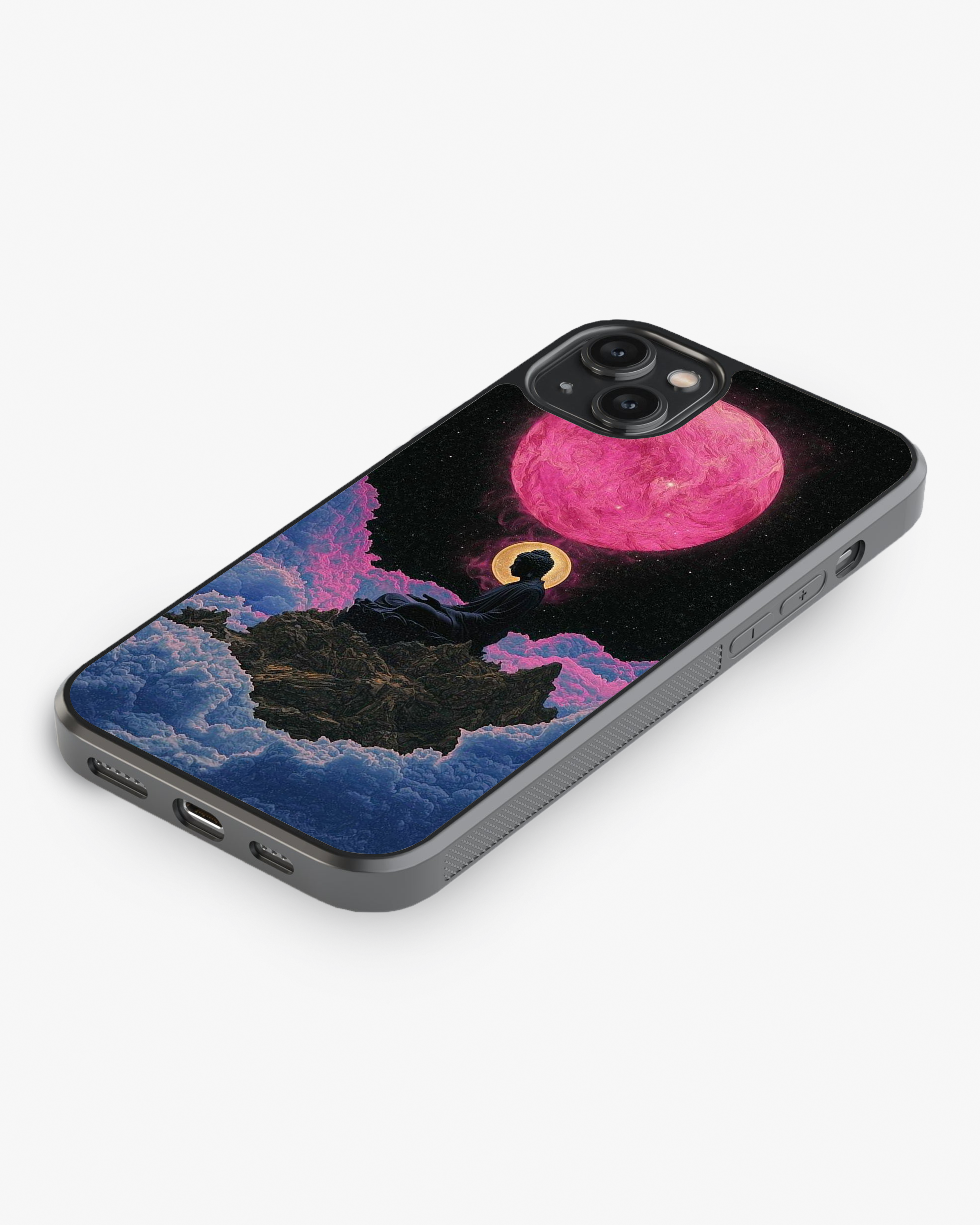 Cosmic Buddha Meditation Phone Cover Glass Case