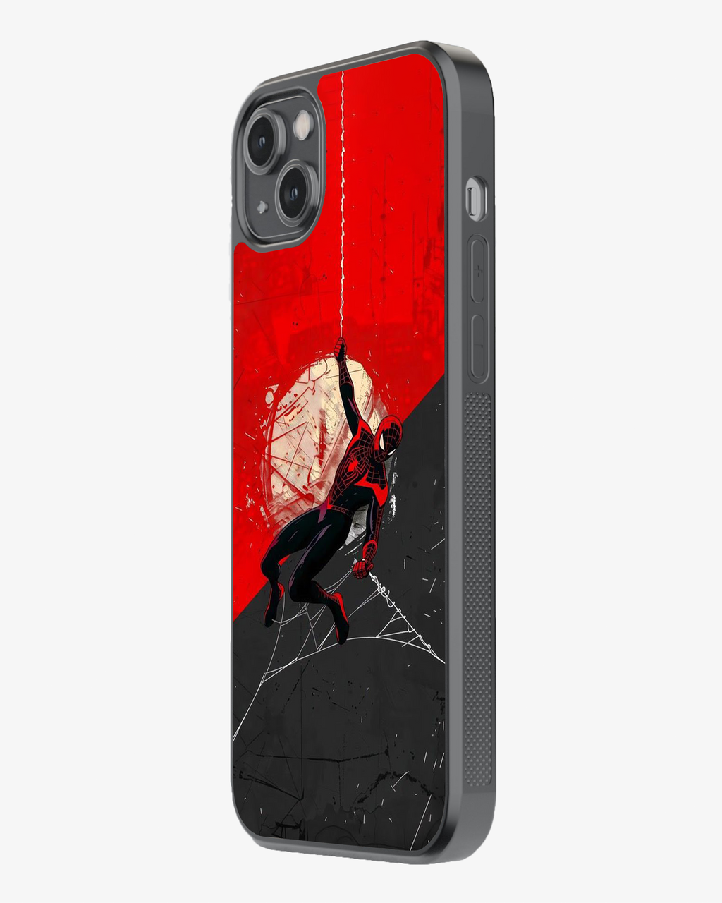 Red & Black Web Swing Hero Phone Cover Glass Case