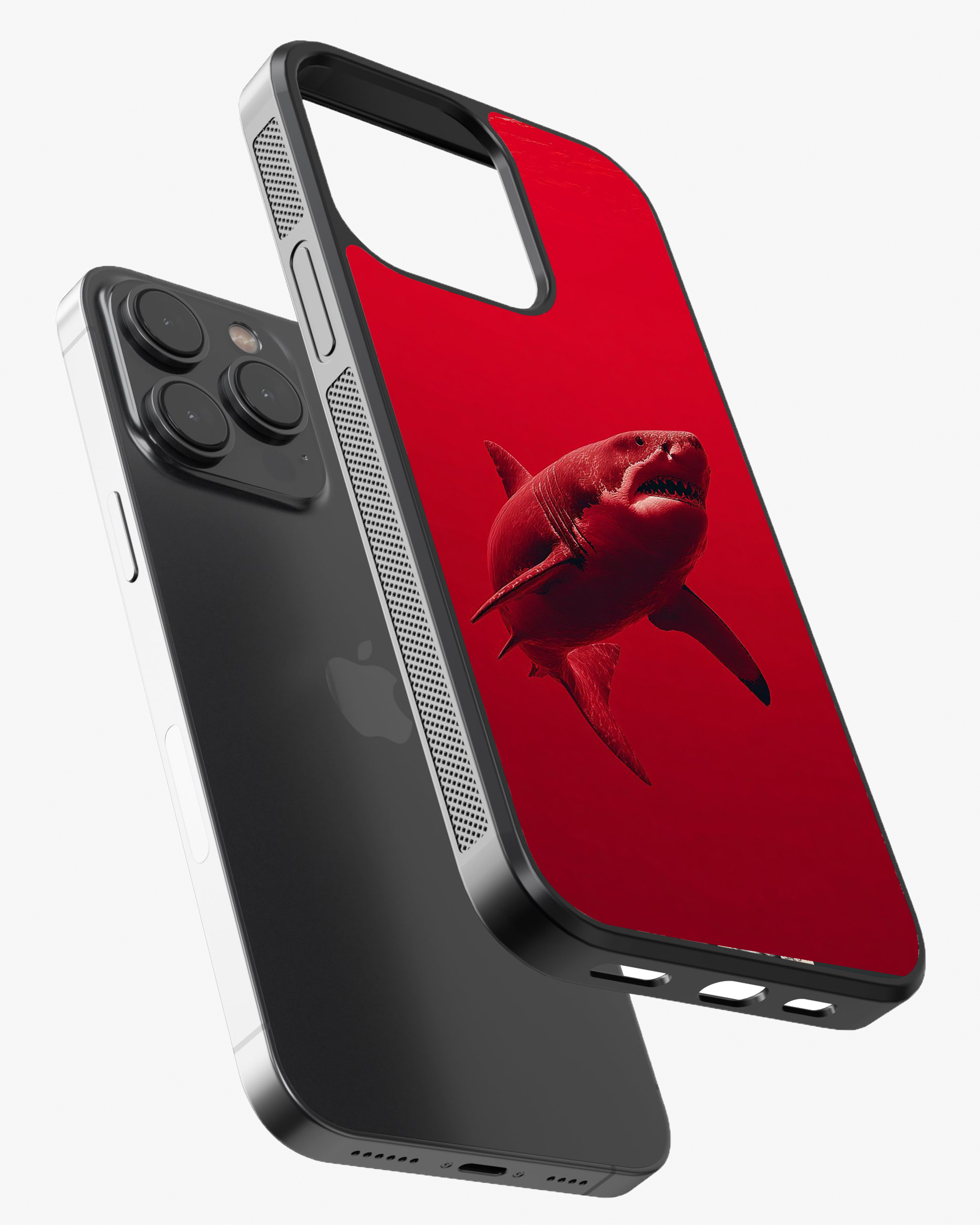Crimson Shark Power Phone Cover Glass Case