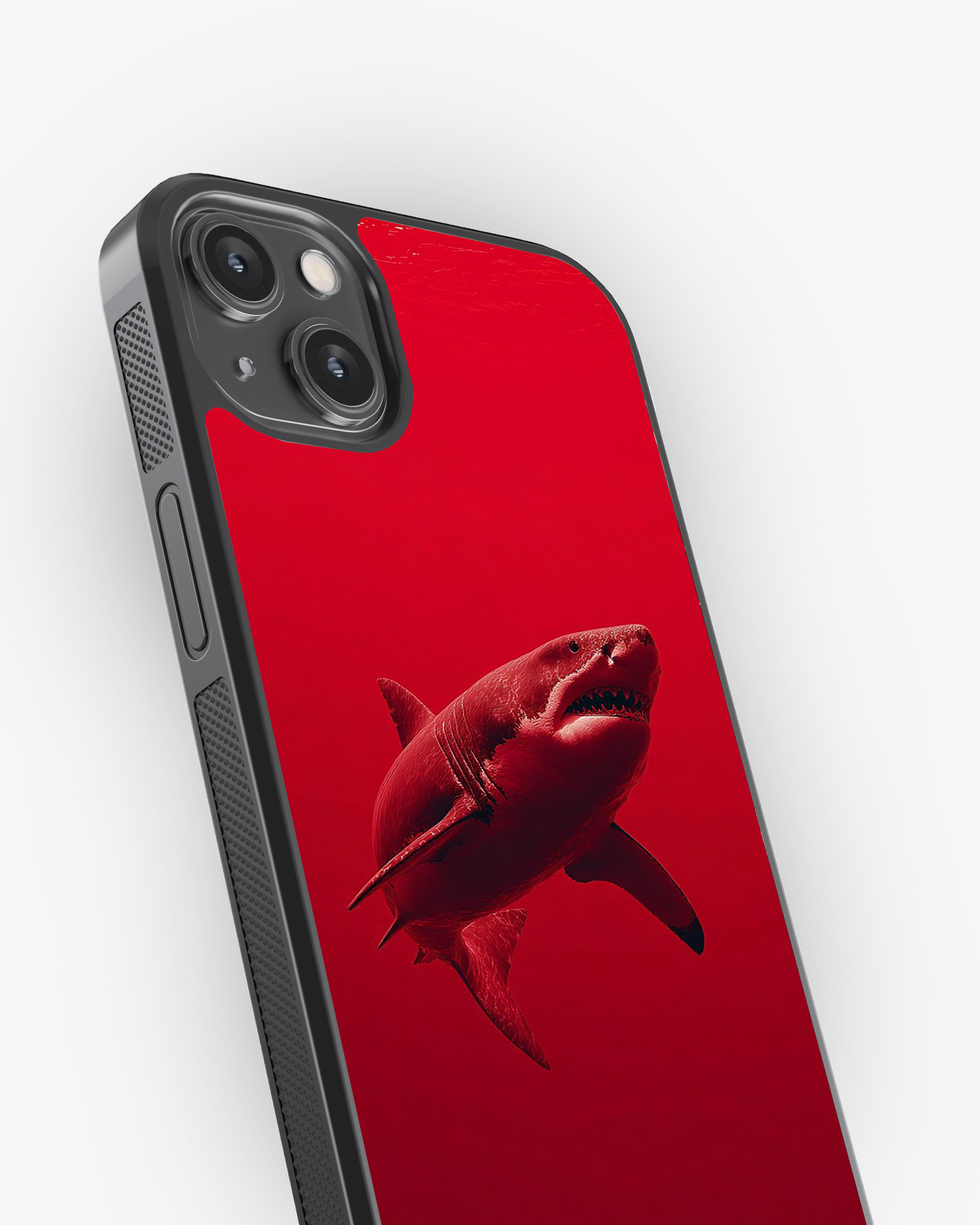 Crimson Shark Power Phone Cover Glass Case