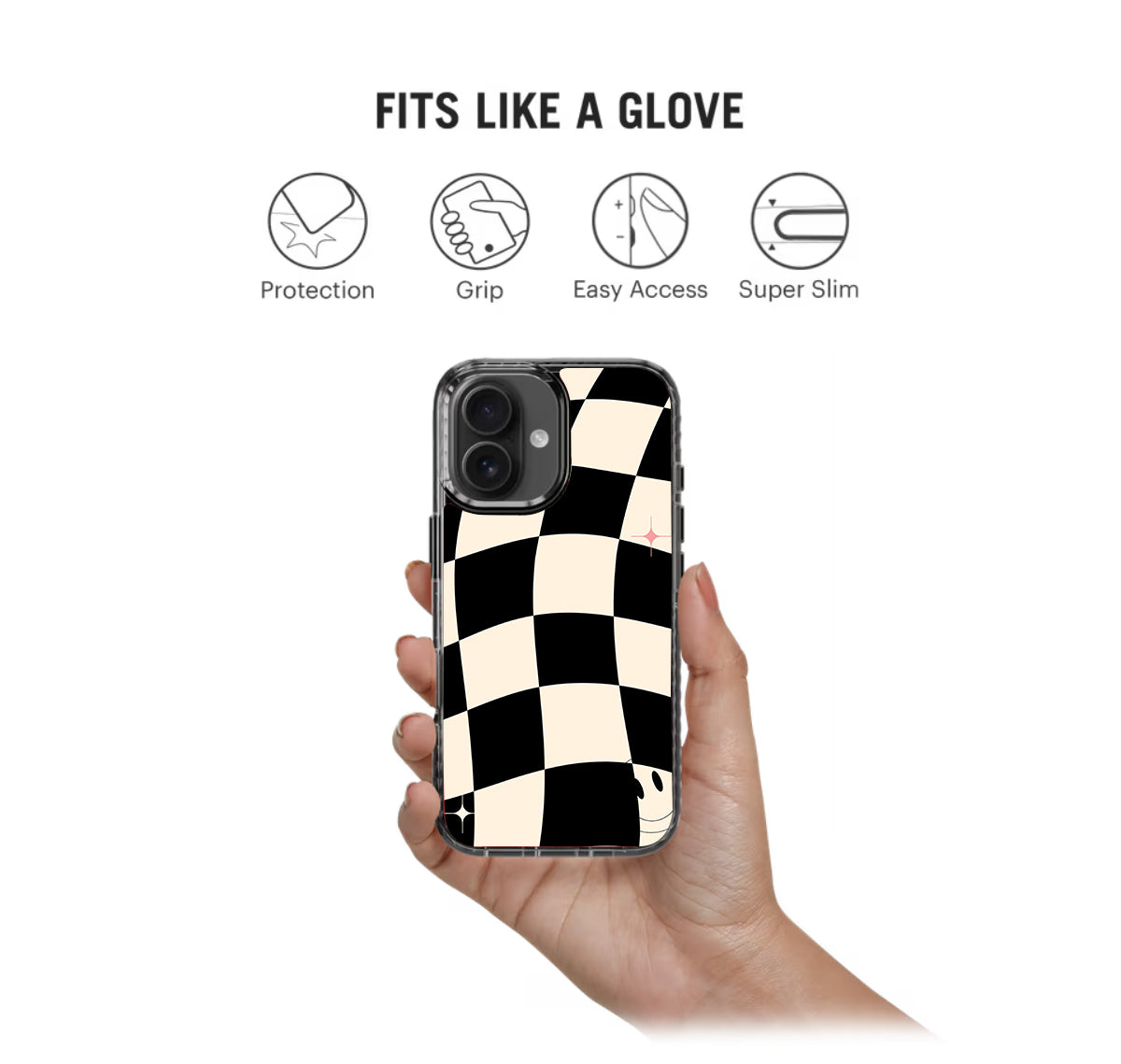 Black Checkers Pattern Stride 2.0 Phone Case Cover