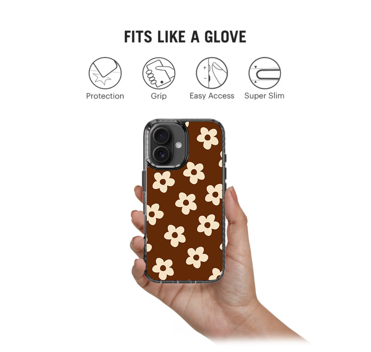 Brown Floral Pattern Stride 2.0 Phone Case Cover