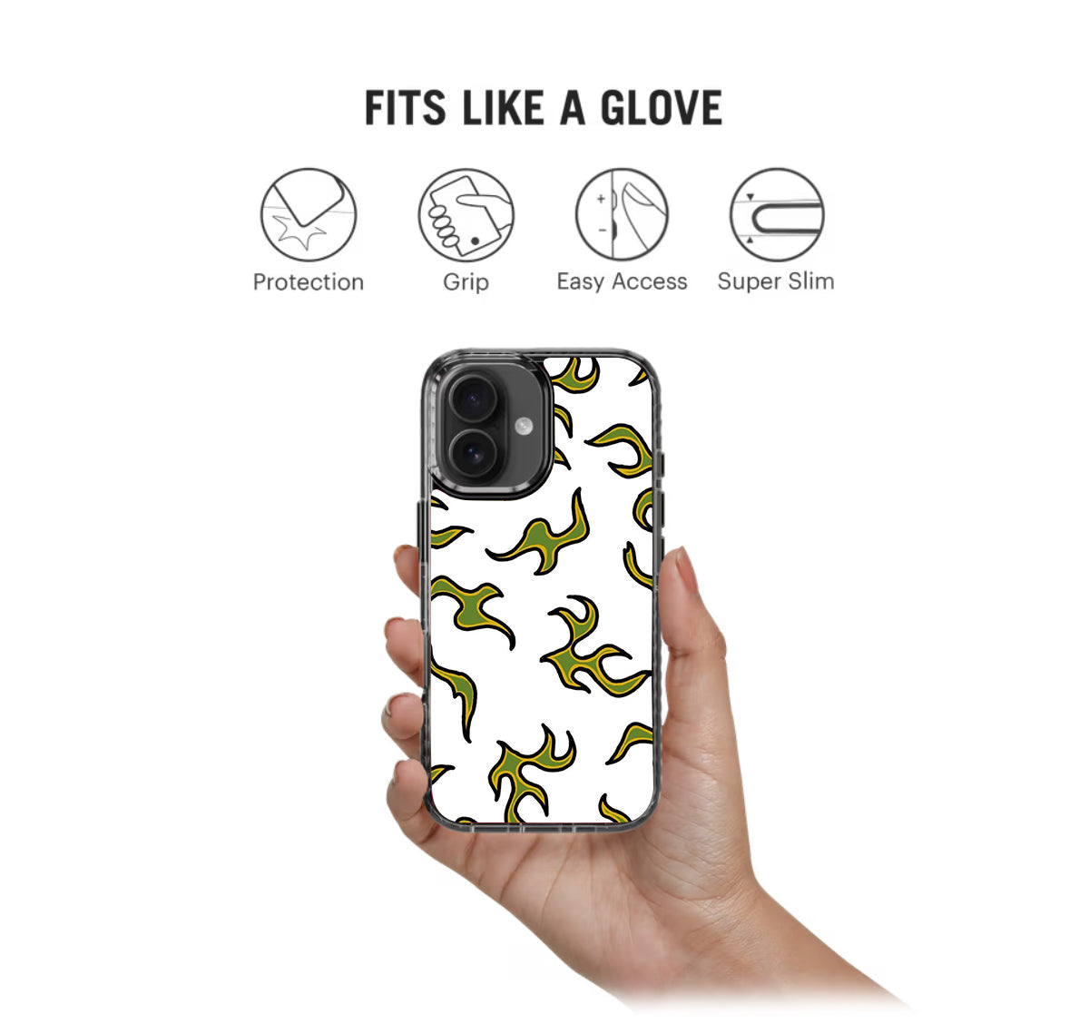 Green Flames Pattern Stride 2.0 Phone Case Cover