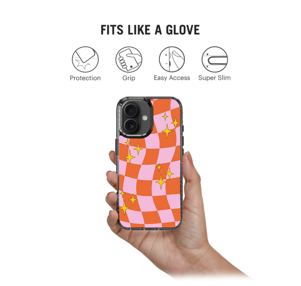 Sparkles Checkers Pattern Stride 2.0 Phone Case Cover