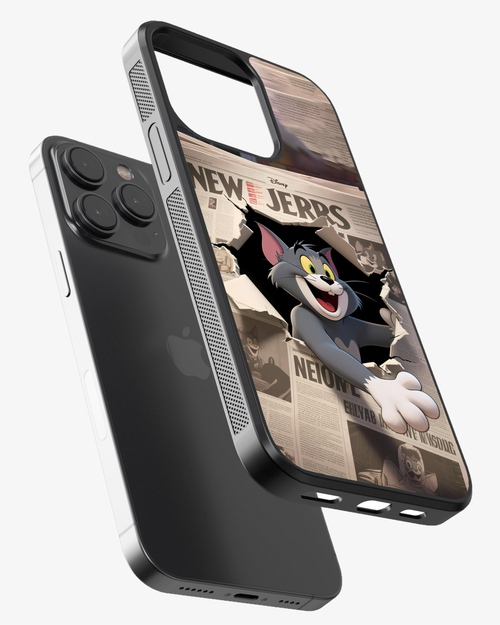 Classic Cartoon Cat Burst Phone Cover Glass Case