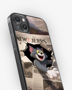 Classic Cartoon Cat Burst Phone Cover Glass Case